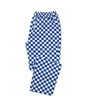 Spodnie kucharskie unisex w granatową kratkę